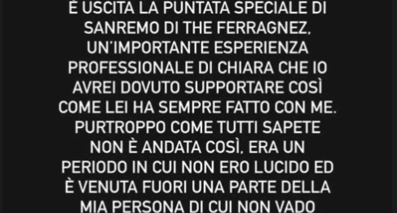 Fedez e Chiara Ferragni dopo Sanremo: arrivano le scuse del cantante