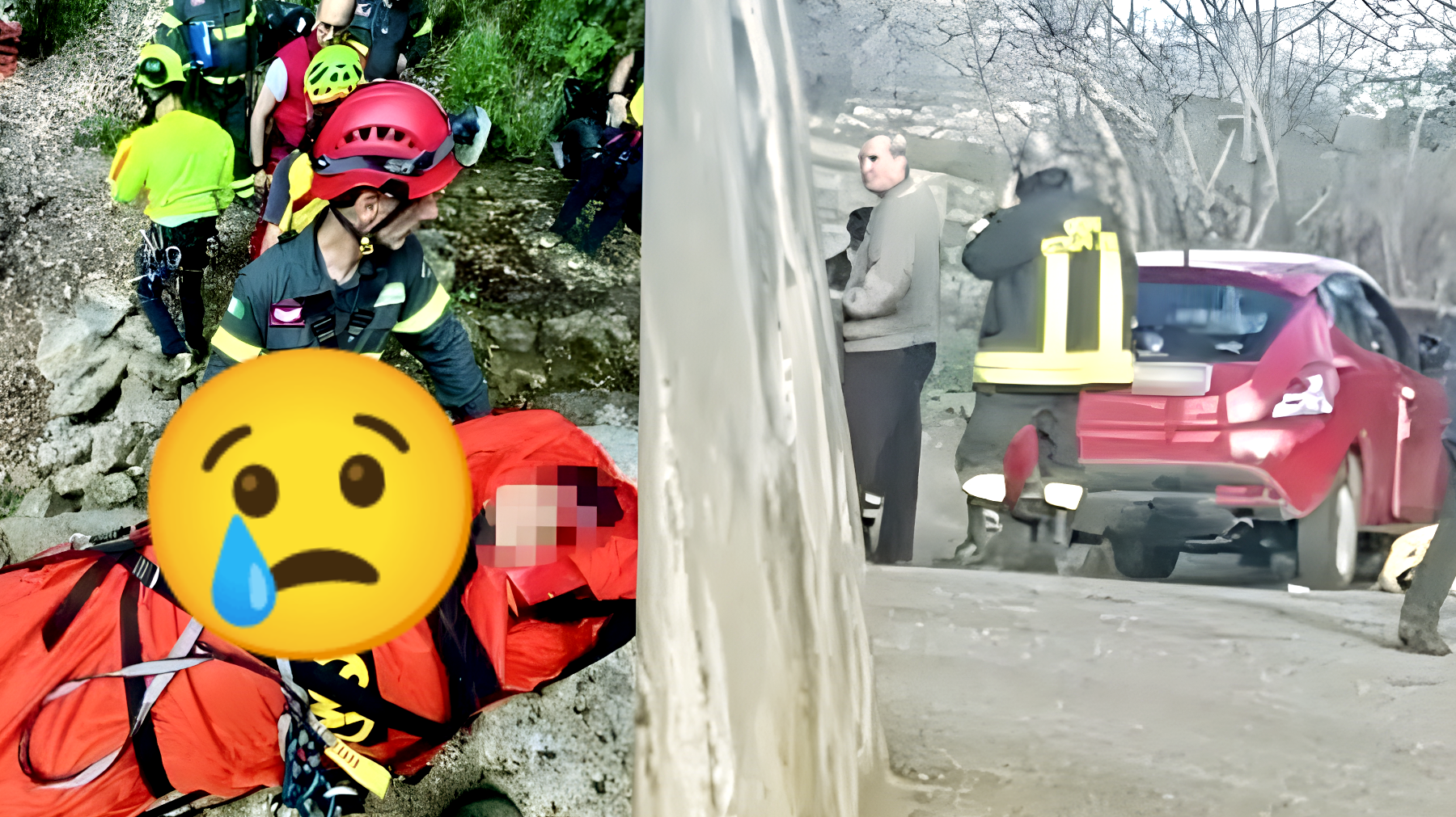 Incredibile tragedia in montagna: auto fuori controllo finisce tra le rocce!